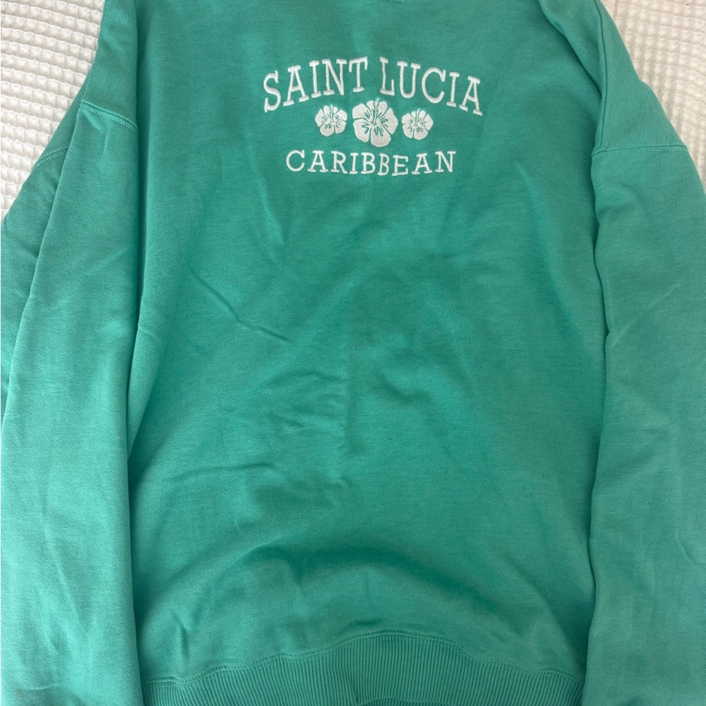 Hollister Green Crewneck Top Soft Cotton Blend